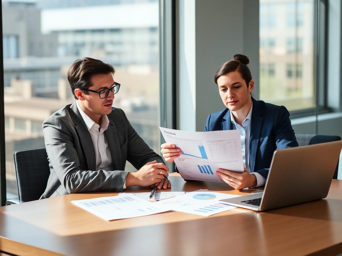 Charity CEO and finance lead reviewing management accounts and board reporting together